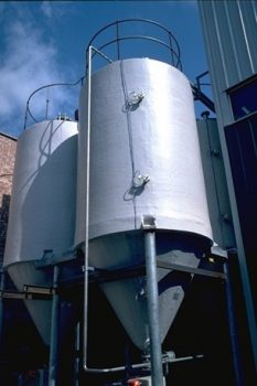 Forbes GRP Silo with Conical Coned Base for Complete Drainge with Valves